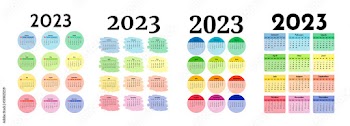 Calendar for 2023 isolated on a white background