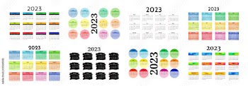 Calendar for 2023 isolated on a white background