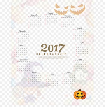 Calendar Halloween Graphic design Poster - Halloween calendar 2017 