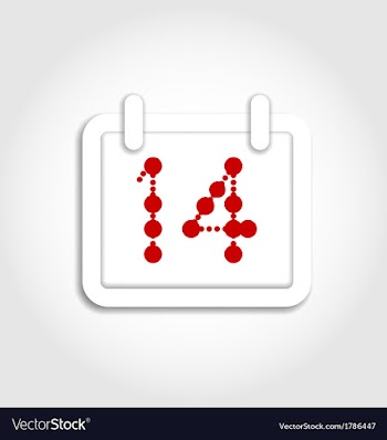  					Calendar icon for Valentines day on 14th february vector image														