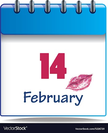 Calendar icon for Valentines vector image