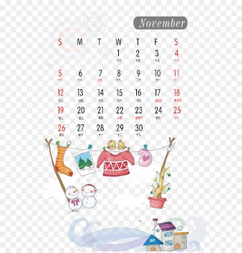 Calendar November Clothing Clothes line - November Calendar 