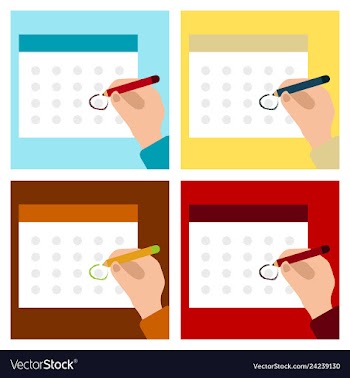Calendar on the wall and hand marking one day on vector image