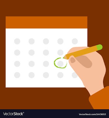 Calendar on the wall and hand marking one day on vector image