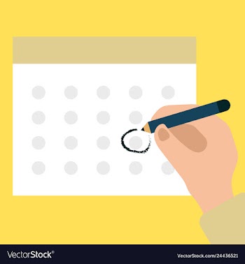 Calendar on the wall and hand marking one day on vector image