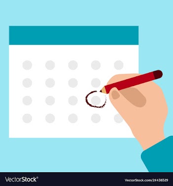 Calendar on the wall and hand marking one day on vector image