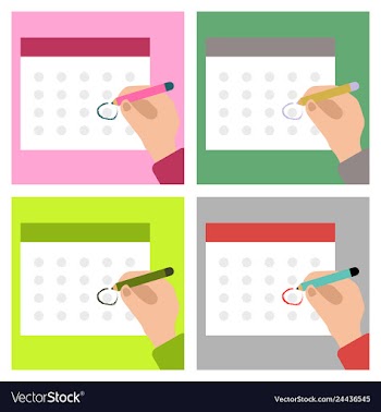 Calendar on the wall and hand marking one day on vector image