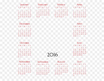 Calendar Pattern - Transparent 2016 Calendar PNG Image 