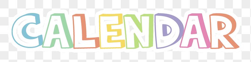Calendar png word sticker typography, | Free PNG - rawpixel