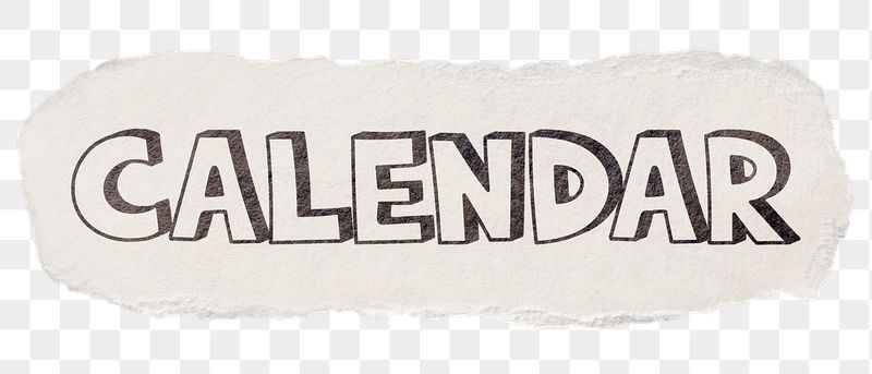 Calendar png word sticker typography, | Free PNG - rawpixel