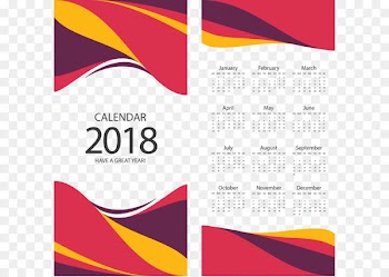 Calendar - Red and yellow striped border template 
