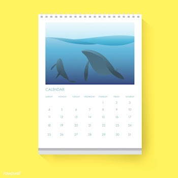 Calendar Showing Date Day with Whales in Ocea.. | Free stock vector - 390742