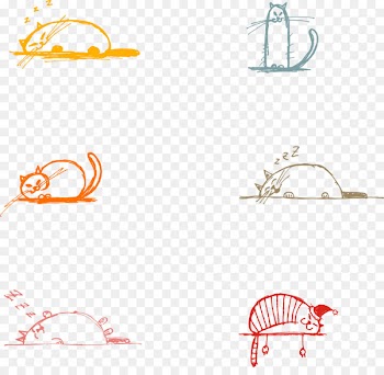 Calendar Template Illustration - Hand-painted colorful cat 