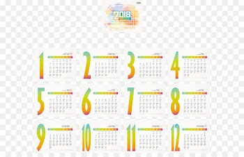 Calendar Watercolor painting - Fashion watercolor calendar 2018 calendar 
