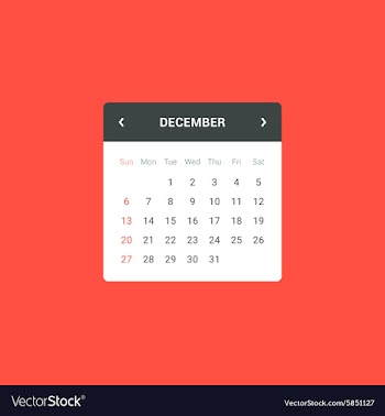  					Calendar Widget vector image														