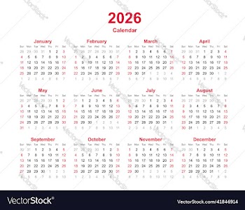 calendar year 2026