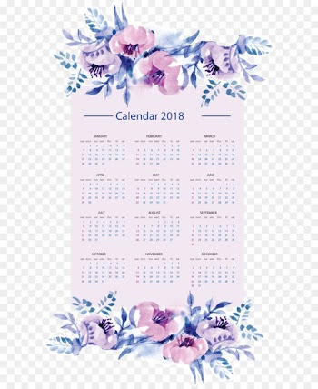 Calendar Year - Vector hand painted 2018 calendar 