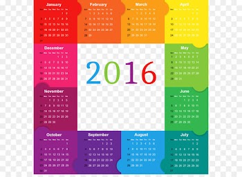 Calendaring software Color Microsoft Outlook Time - Colorful 2016 Calendar PNG Image 