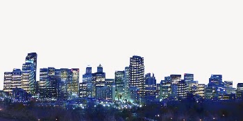 Calgary cityscape border, office buildings | Free PSD - rawpixel