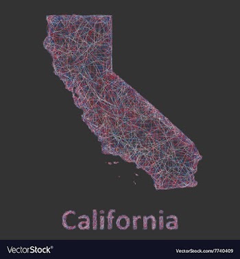 California line art map vector image
