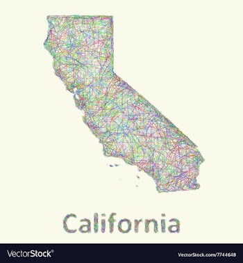 California line art map vector image