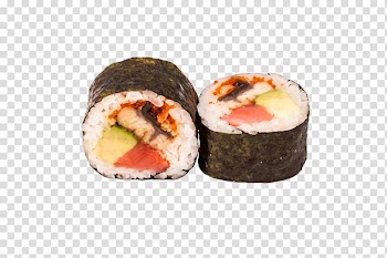 California roll Gimbap Sushi Makizushi Smoked salmon, sushi transparent background PNG clipart