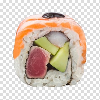 California roll Sashimi Gimbap Smoked salmon Sushi, sushi transparent background PNG clipart
