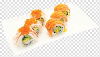 California roll Sashimi Smoked salmon Gimbap Canapé, California Roll transparent background PNG clipart