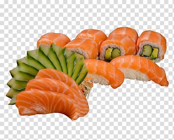 California roll Sashimi Sushi Makizushi Smoked salmon, salmon sashimi transparent background PNG clipart