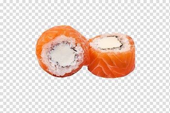 California roll Smoked salmon Sushi Philadelphia roll Makizushi, sushi transparent background PNG clipart