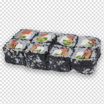 California roll Sushi Makizushi Japanese Cuisine Smoked salmon, sushi transparent background PNG clipart