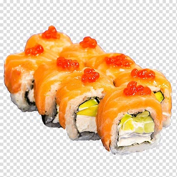 California roll Sushi Makizushi Smoked salmon Delivery, sushi transparent background PNG clipart