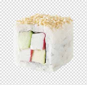California roll Sushi Makizushi Tempura Smoked salmon, sushi transparent background PNG clipart