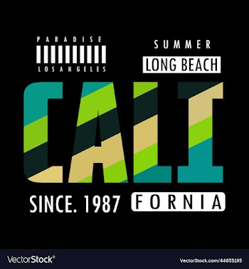 california typography for t shirt design