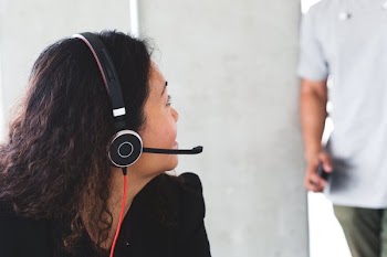 Call Centre Staff With Headset