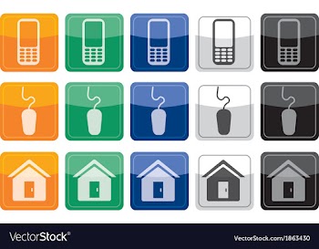 Call Click Visit web Buttons vector image