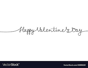 calligraphic inscription happy valentines day
