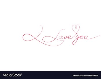 calligraphic inscription i love you line text