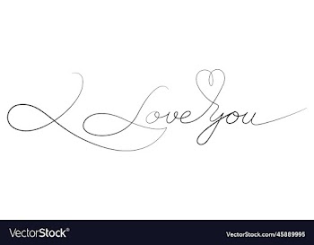calligraphic inscription i love you linear text