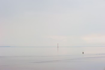 Calm and tranquil sea horizon at Butjadingen, Niedersachsen, Deutschland
