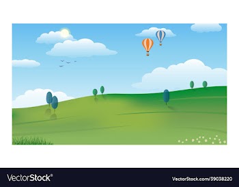 calm landscape cartoon style isolated background