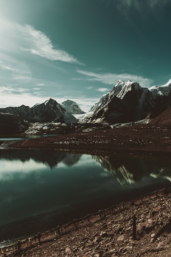 Calm Water and Rocky Mountain
