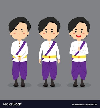 cambodia character with various expression