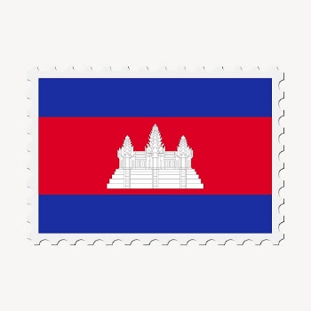 Cambodia flag clipart, postage stamp | Free Vector - rawpixel