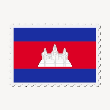 Cambodia flag collage element, postage | Free PSD - rawpixel