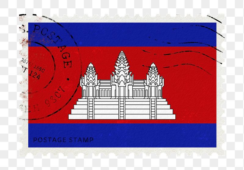 Cambodia flag png post stamp | Free PNG - rawpixel