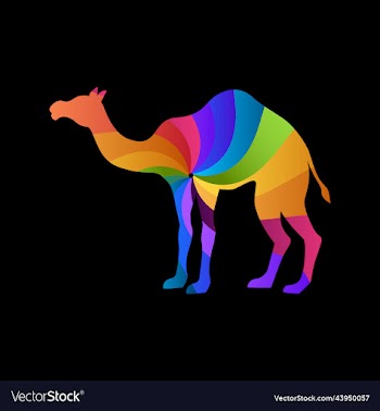 camel abstract colorful logo