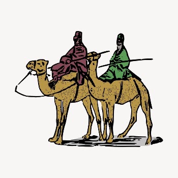 Camel ride clipart, vintage hand | Free Vector - rawpixel