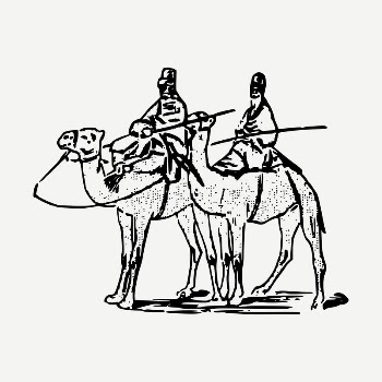 Camel ride drawing, vintage illustration | Free PSD - rawpixel