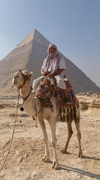 Camel Ride Near the Pyramids of Egypt